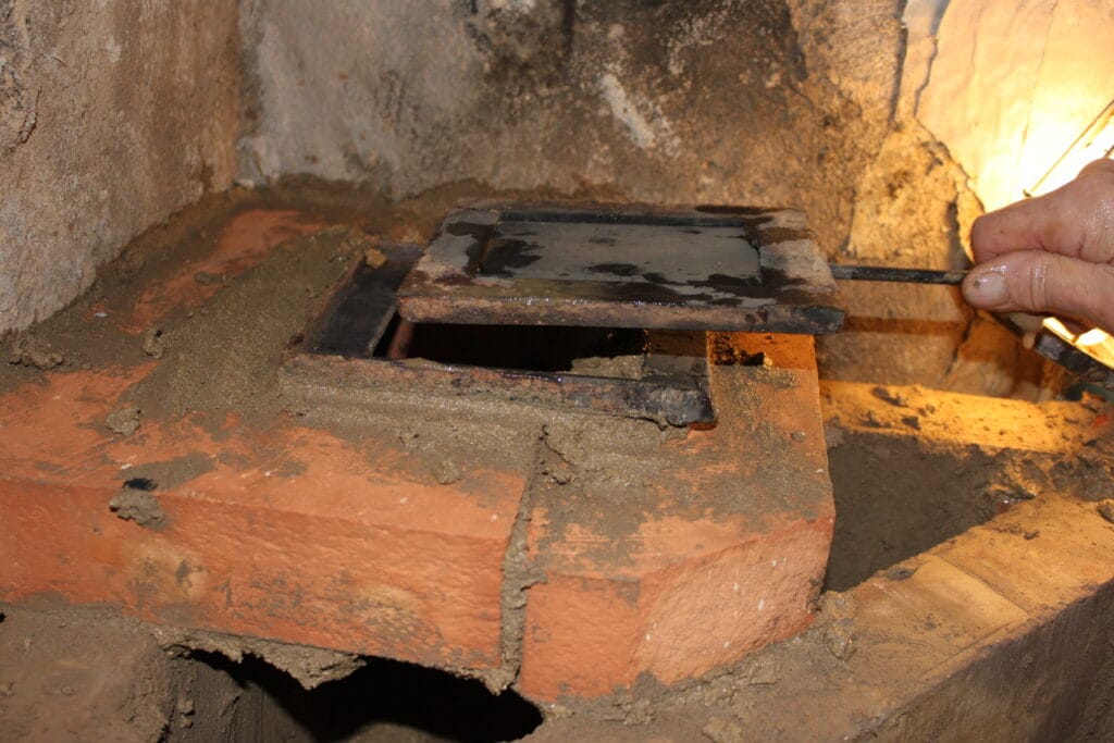 Inpassning av spjället i en kakelugn